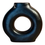 Small textured matte black Tafoukt vase