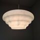Napako Midcentury Modern Pendant Lamp in Opaline Glass and Brass, Czechoslovakia