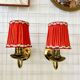 Pair of vintage brass wall lights