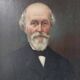 Painting Portrait of an ancient man 19th with gilded wooden frame