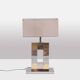 Sandro Petti. Geometric lamp in silvered and gilded metal. 1970s.