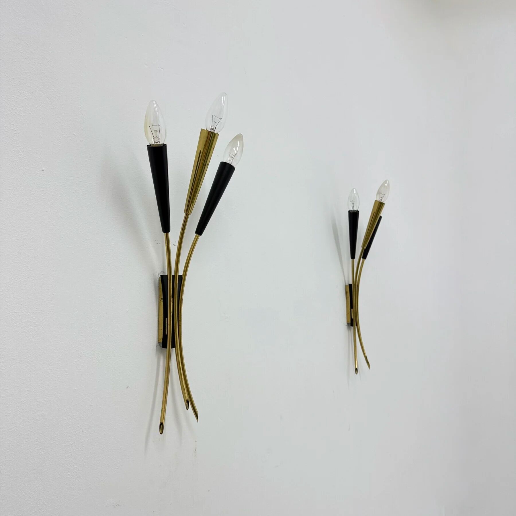 Mid-century Stillovo style brass wall light, 1950s