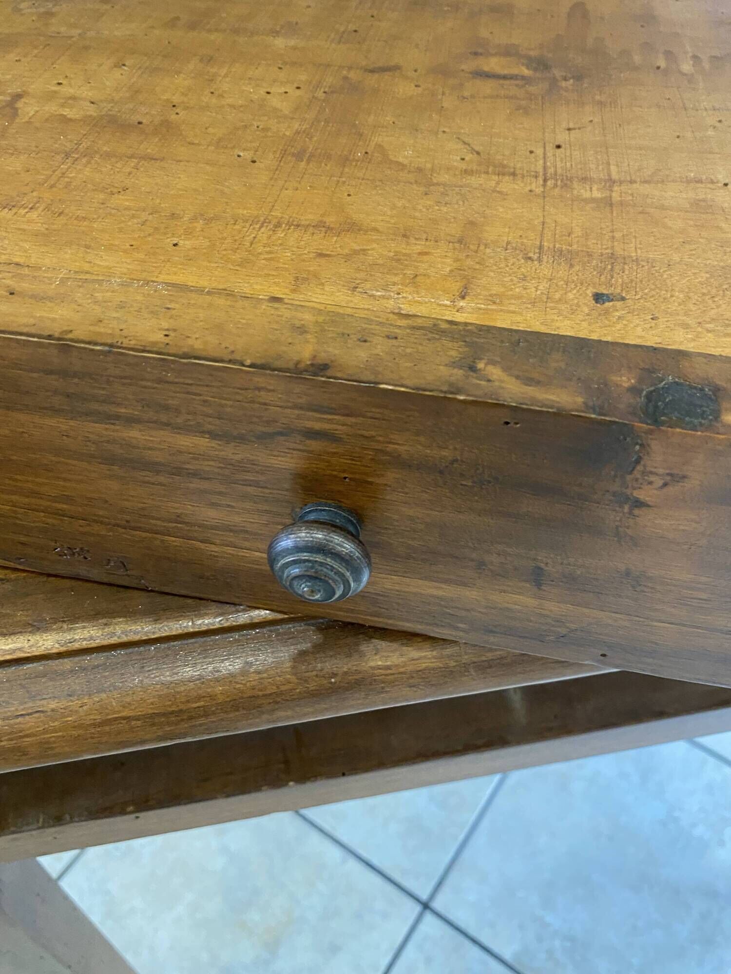 Desk with a large solid oak drawer from 1950, 78x58cm.