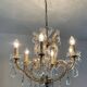 Old Venetian chandelier in crystal and bronze