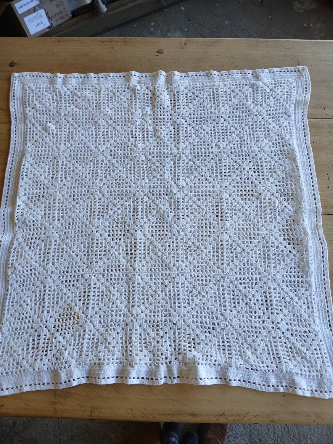 Handmade crochet antique pillowcase
