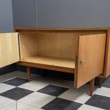 2-door wood sideboard or Record cabinet 1970s