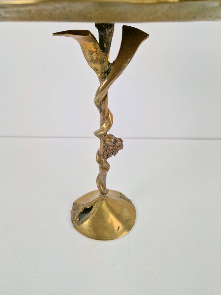 Brutalist Brass Amadeo Petit-Four Dish by Kurt Jesch for Fratelli Tonini, 1970s