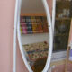 Mirror psyche in rattan - 80s - 178x56cm