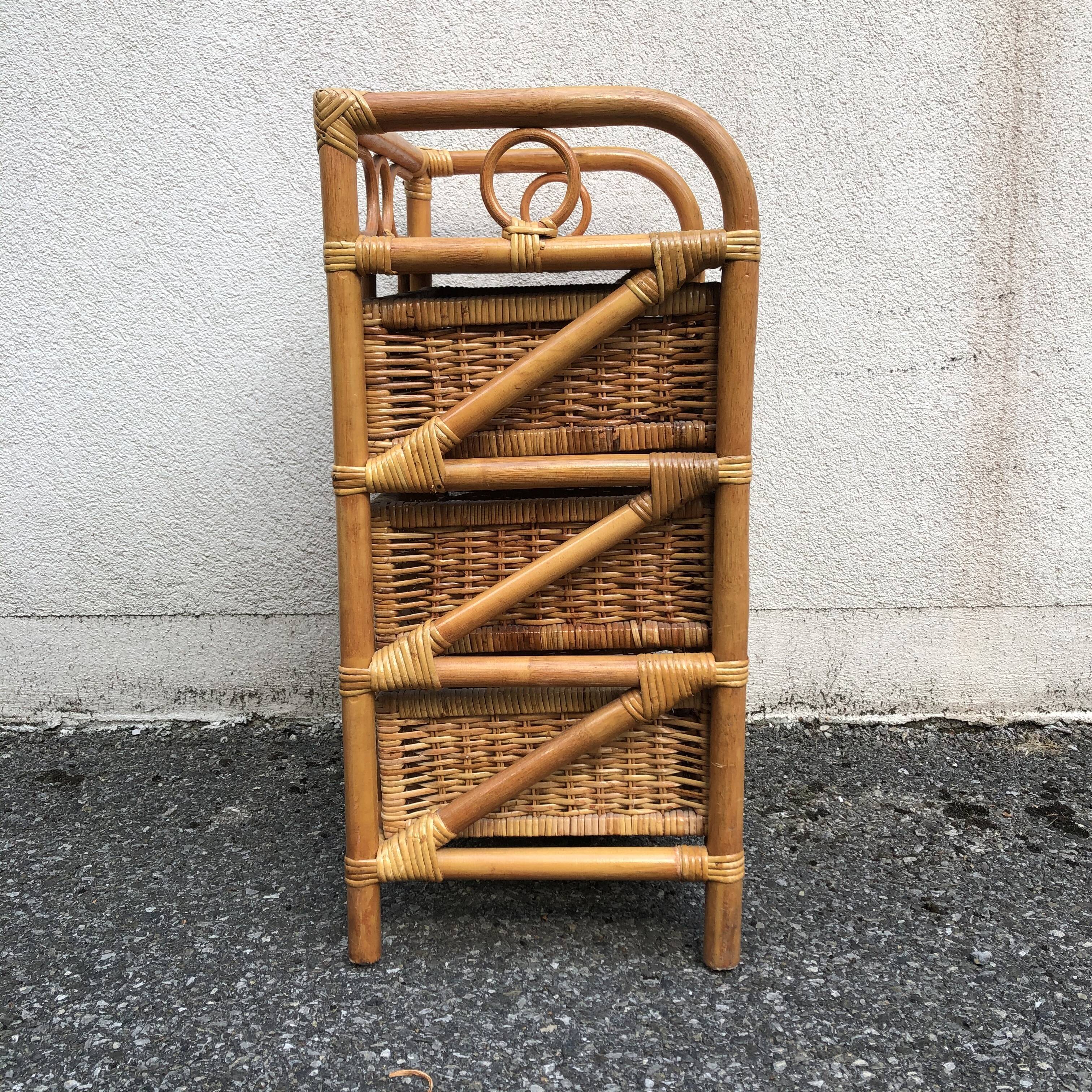 Rattan chest of drawers
