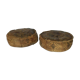 Pair of moroccan leather beanbags beautiful patina patina 1900
