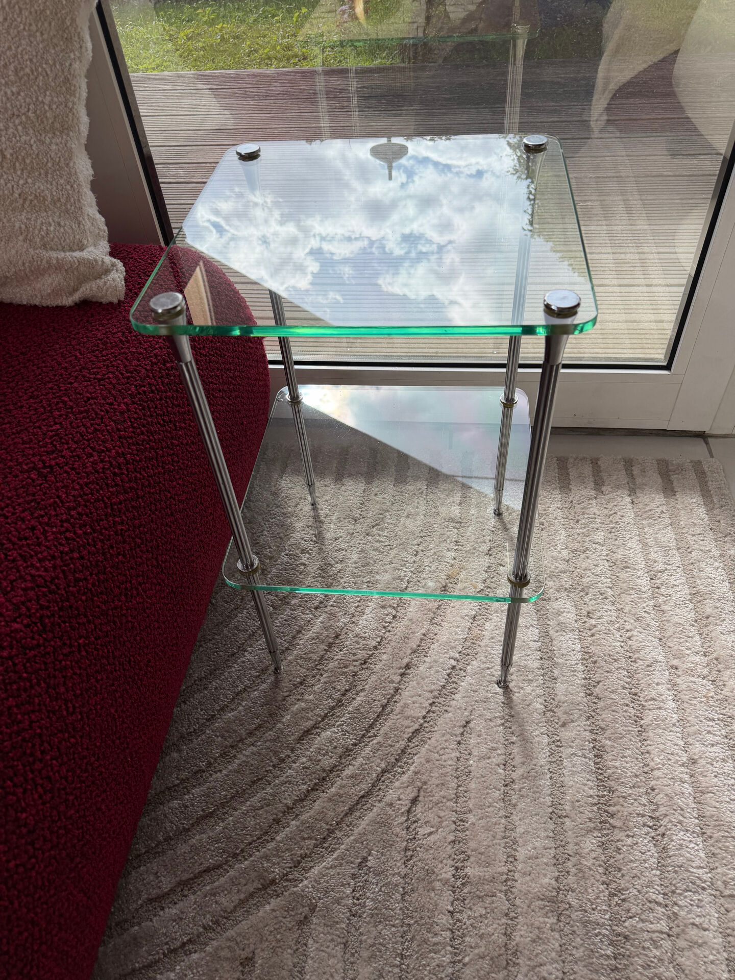 Art Deco metal and glass table