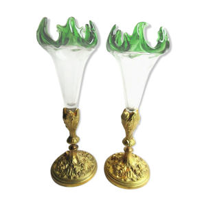Paire de vases Art Nouveau, - verre