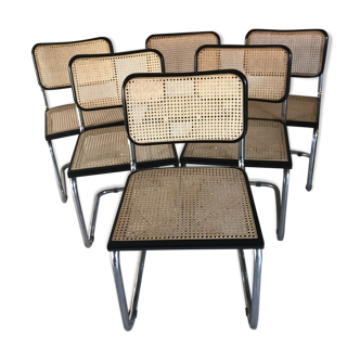 Suite de 6 chaises Marcel Breuer modele cesca b32
