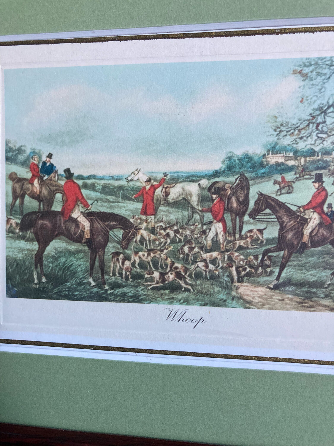 Old drawing frame - Hunting hounds