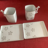 Claude Carpenet set mug square handle bamboo-tray bag holder