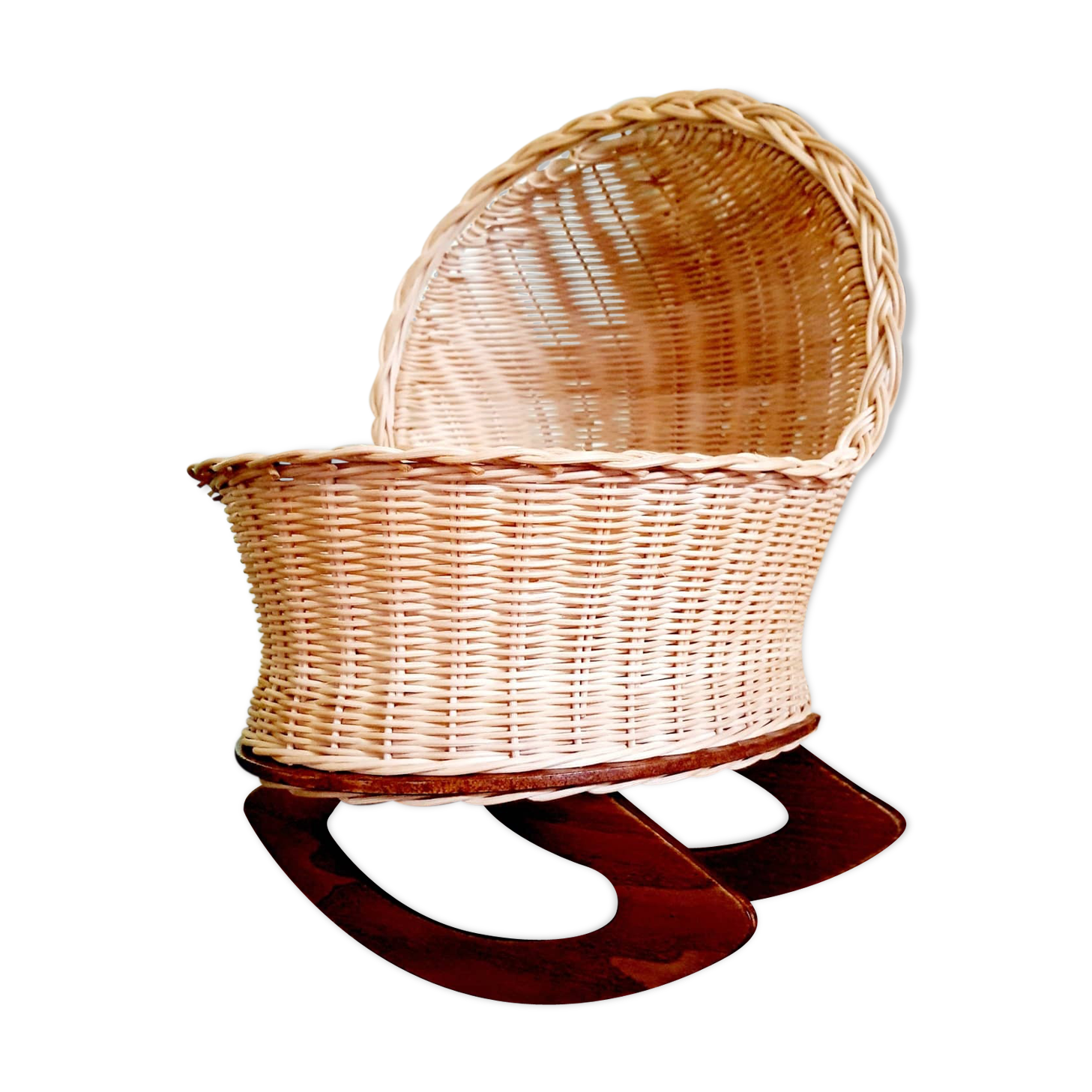 Cradle vintage wicker doll