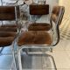 Set of 4 chairs chrome and suede 70s