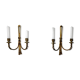 Pair of brass candlesticks, France, 1980