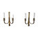 Pair of brass candlesticks, France, 1980