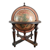Ancien globe terrestre de bureau  en bois, Italie XXème siècle