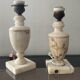 Pair of marble lamp bases from the 1950s.