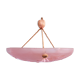 Art Deco ceiling lamp in pink pressed molded glass -