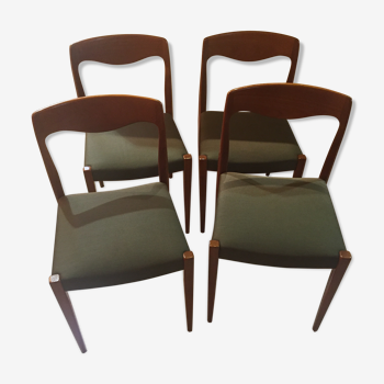 Set of 4 chairs scandinavian teak 60s