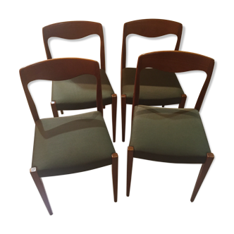 Set of 4 chairs scandinavian teak 60s