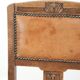 Set of 4 antique oak dining chairs in Art Nouveau style with sheepskin