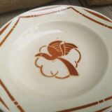 Set of 5 hollow plates signed Badonviller Collection Paradise bird décor