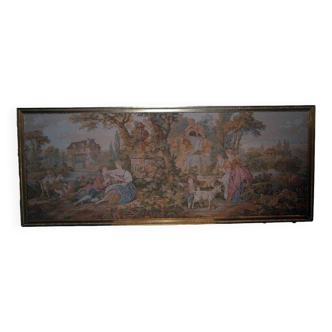 Wall tapestry (Made in France) with frame and wooden frame