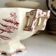 Soup tureen, earthenware salad bowl Clairefontaine, "Indiana" service.