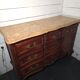 Crossbow commode in solid cherry wood, Louis XV style with marble top.