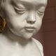 Sculpture en plâtre, buste d’enfant la boudeuse
