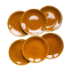 6 Vintage Longchamp amber earthenware plates, France 1970