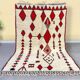 Tapis en laine rouge et blanc 250cmx150cm