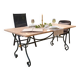 Table de jardin haut de gamme en granit Shivakashi et fer forgé Montségur