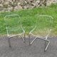 Pair of wired metal chairs 1970