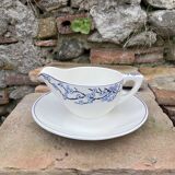 Gravy boat with its cup Digoin Sarreguemines Pêcher model