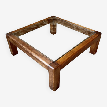 Table basse bois et verre