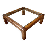 Wood and glass coffee table