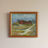 20th Century Oil Painting of a Swedish Farm by Mauritz Gellner Vintage Art