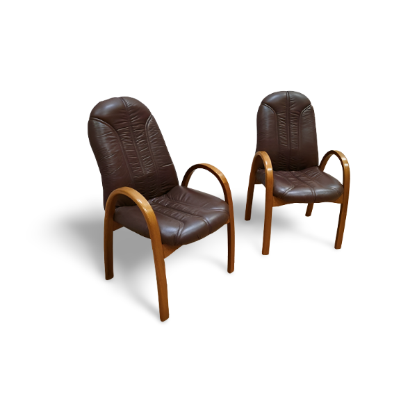 Pair of armchairs from the '70s bow Wood style