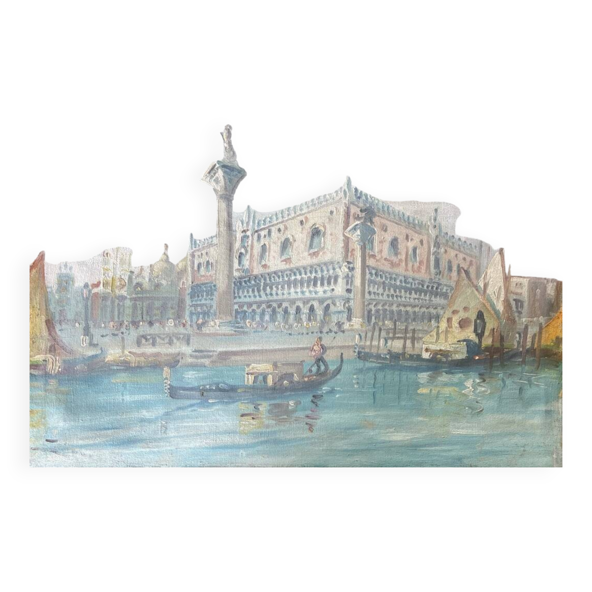 View Of Venice, 20th Century, Unsigned, Oil On Canvas, 38.5x28.5cm, Unframed