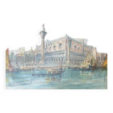 Vue De Venise, XXe, Non Signé, Huile Sur Toile, 38,5x28,5cm, Sans Cadre