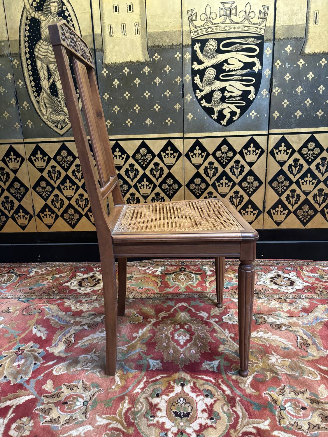 6 art deco cane chairs