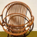 Pair of lounge rattan armchairs by D. Van Sliedregt / R. Noordwolde. Vintage