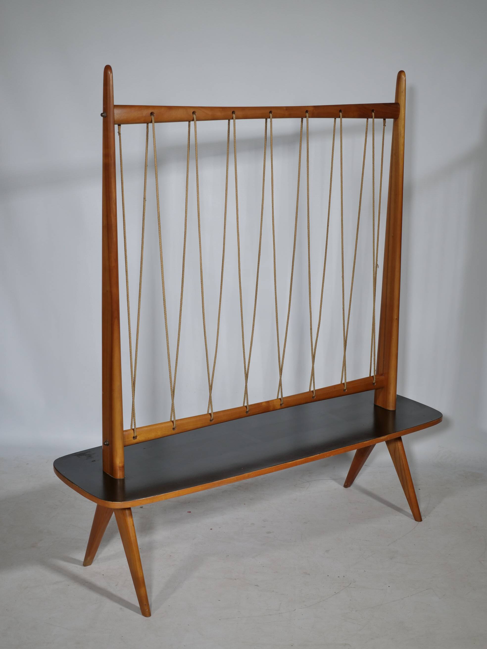 Flower Bench Cherry Wood  1960s Plant Stand