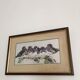 Painting of birds "the Bachelors" by Art Lamay. Impression of birds. Wooden frame and gilded edging