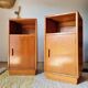 Art Deco pair of bedside tables in light oak by A. Gardner & Son